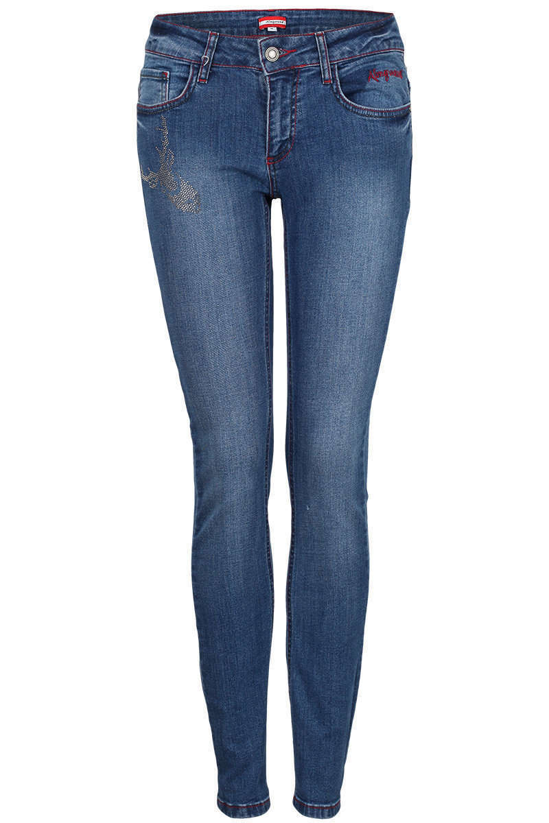 Damen Trachten-Jeans mit Strass-Applikationen Bild 2