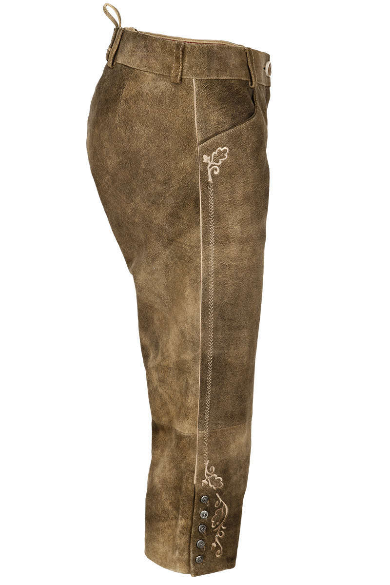 Damen Leder-Kniebundhose Ziegenvelour holz braun Bild 2