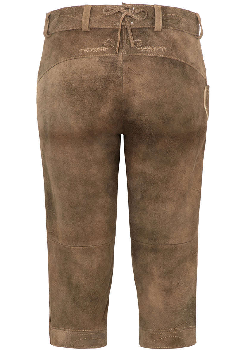 Damen Leder-Kniebundhose Ziegenvelour schotter holz Bild 2