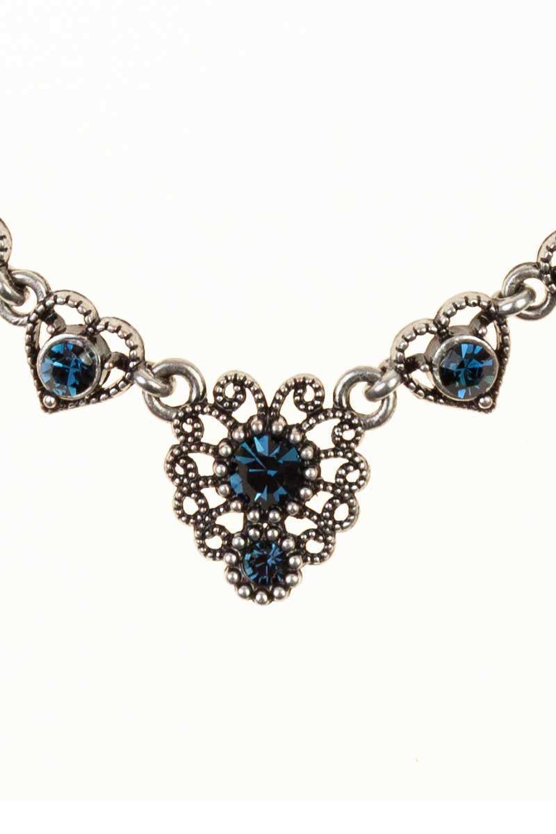 Dirndl Collier mit Strass altsilber Montana-blau Bild 2