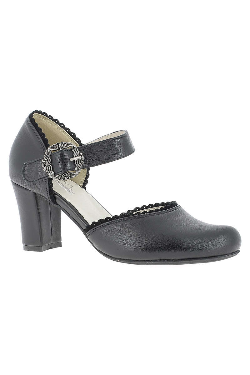 Damen Trachtenpumps mit Riemchen schwarz