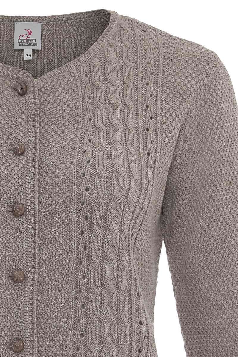 Dirndljacke Strick mit Zopfmuster beige Bild 2