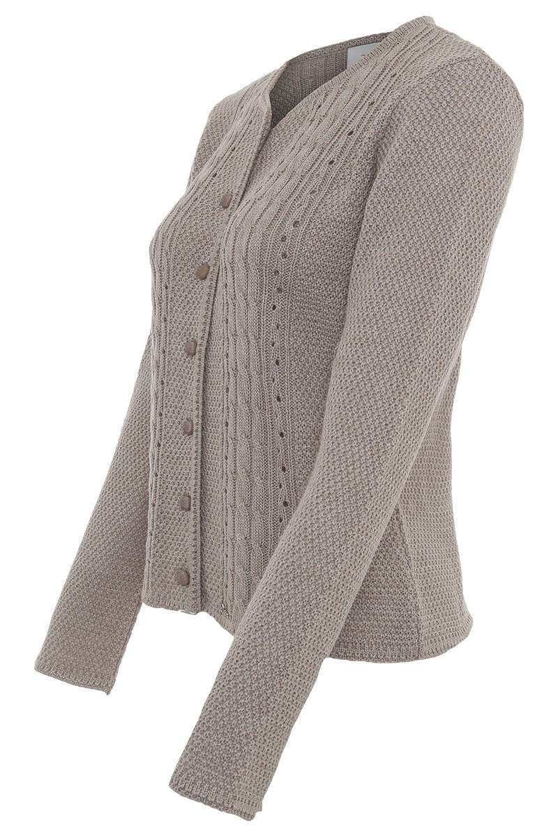 Dirndljacke Strick mit Zopfmuster beige Bild 2