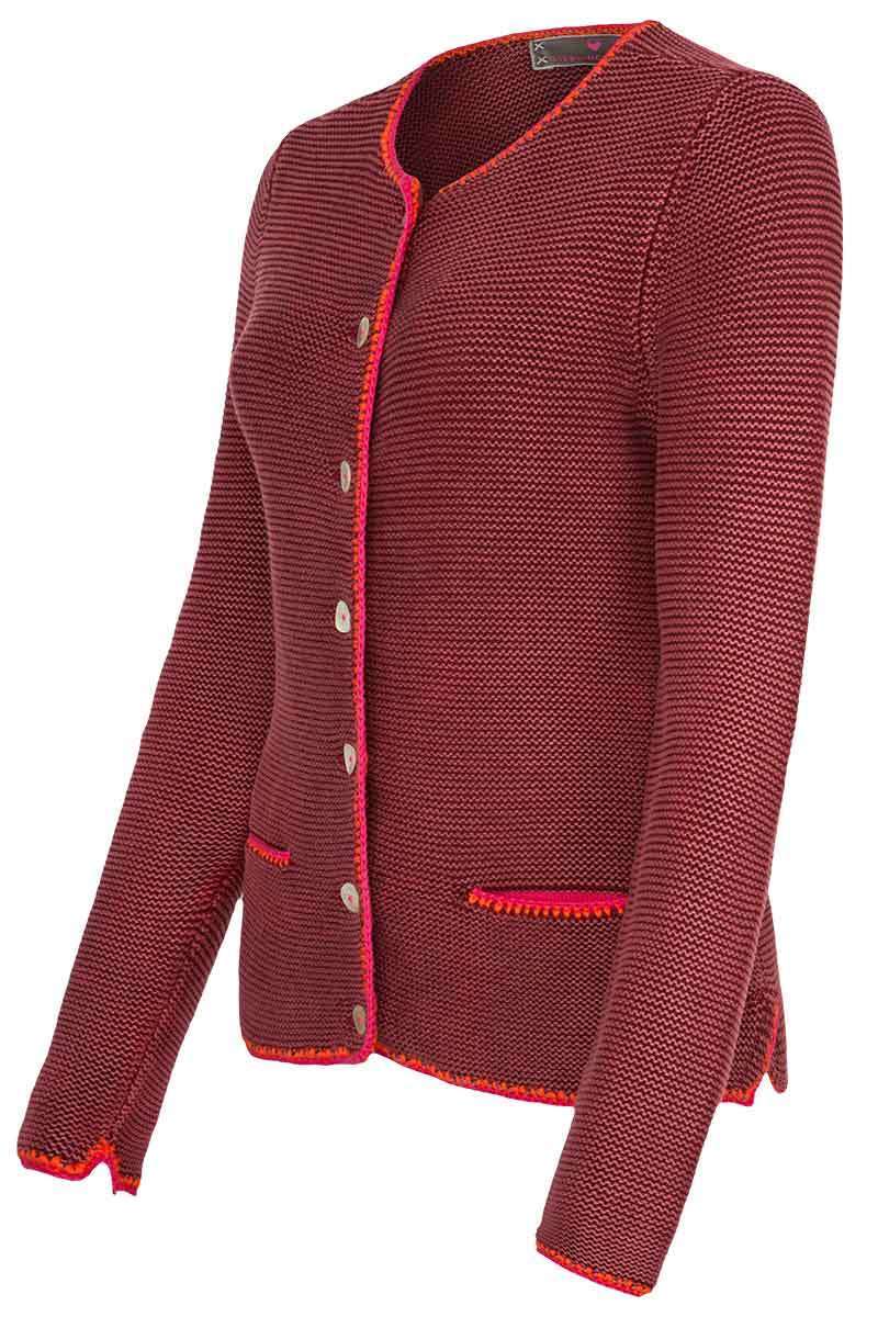 Damen Trachten Strickjacke bordeaux Bild 2