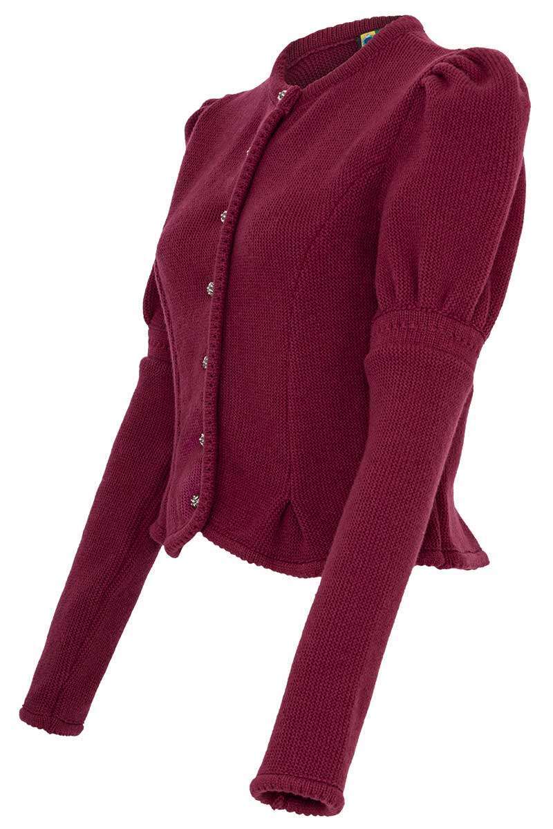 Damen Dirndljacke Strickjacke weinrot Bild 2