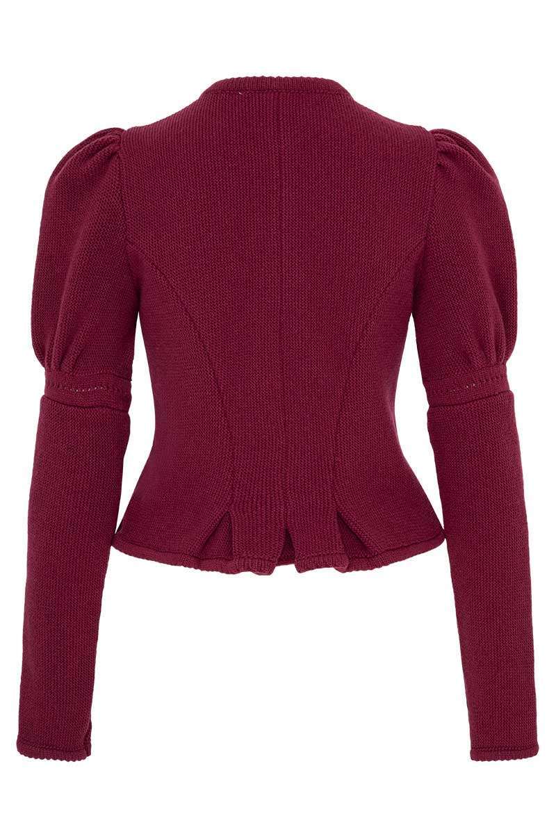 Damen Dirndljacke Strickjacke weinrot Bild 2