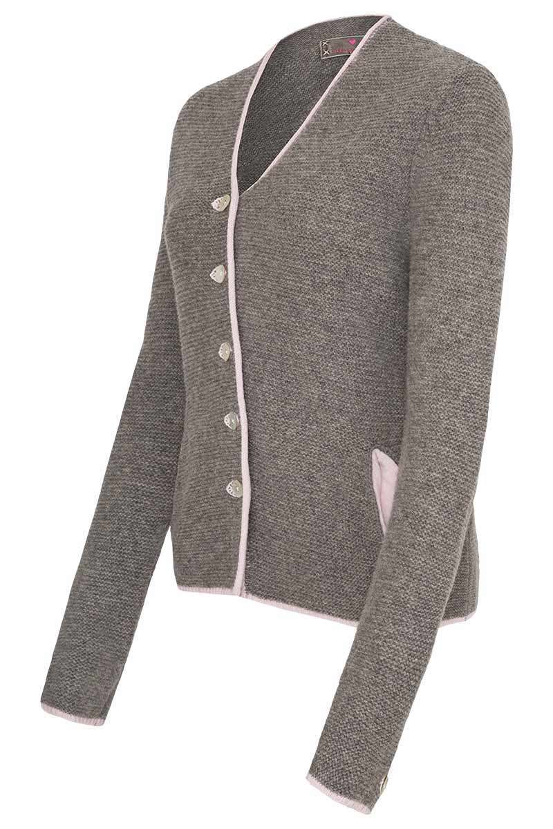 Damen Trachten Strickjacke grau ros Bild 2