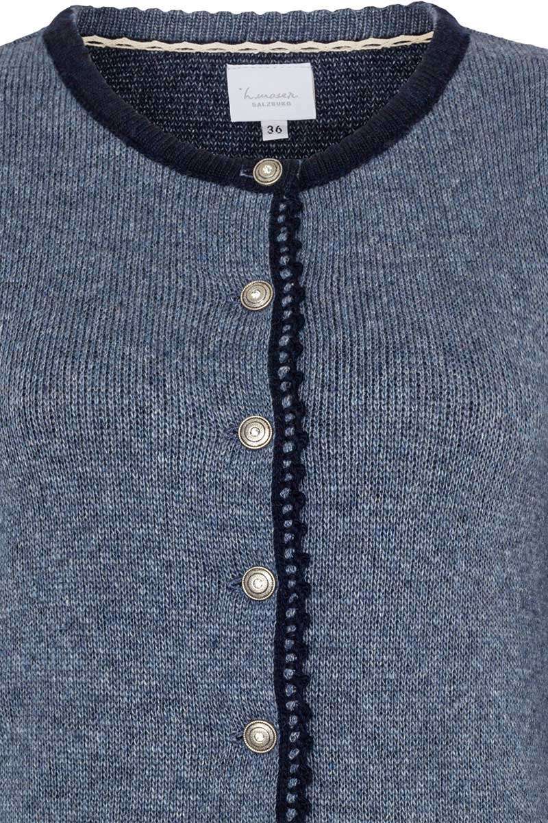 Damen Trachten Strickjacke jeansblau Bild 2