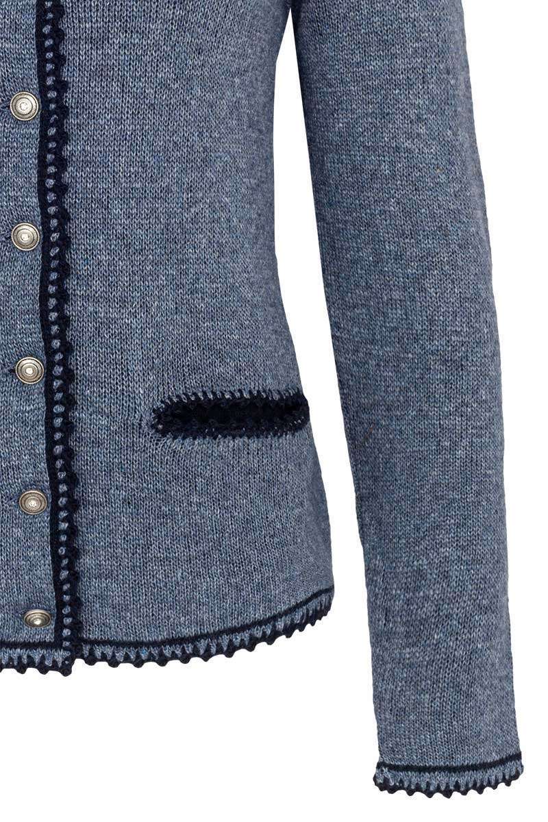 Damen Trachten Strickjacke jeansblau Bild 2