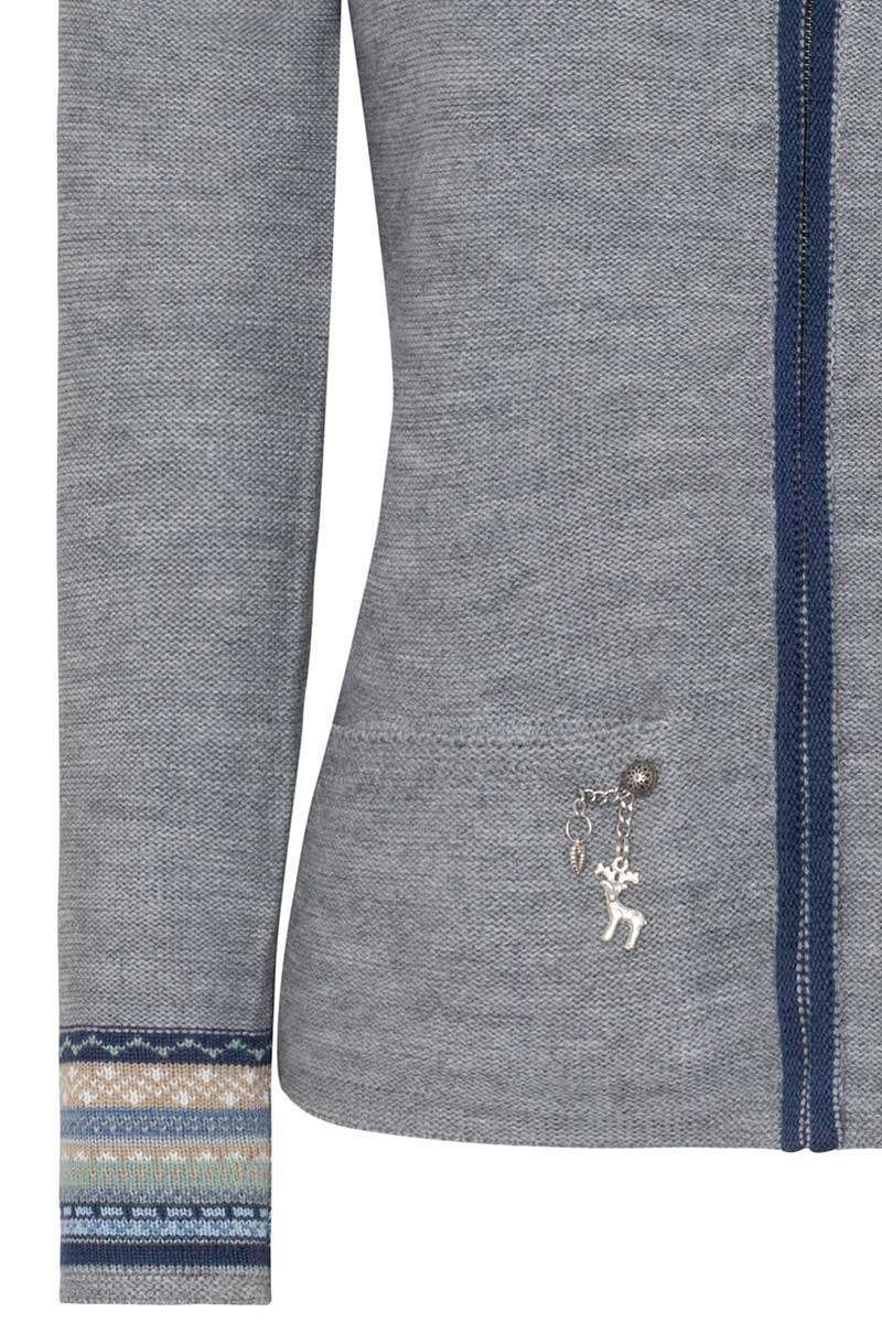 Damen Strickjacke mit Kapuze grau denim Bild 2