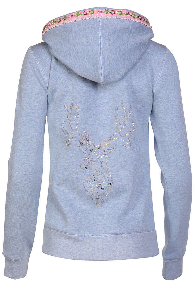 Damen Trachten Sweat-Jacke hellblau Bild 2