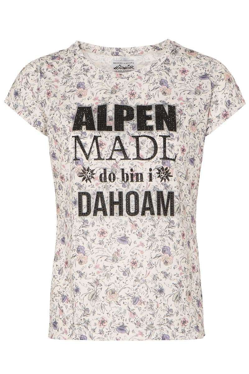 Damen Trachten T-Shirt Alpen Madl beige