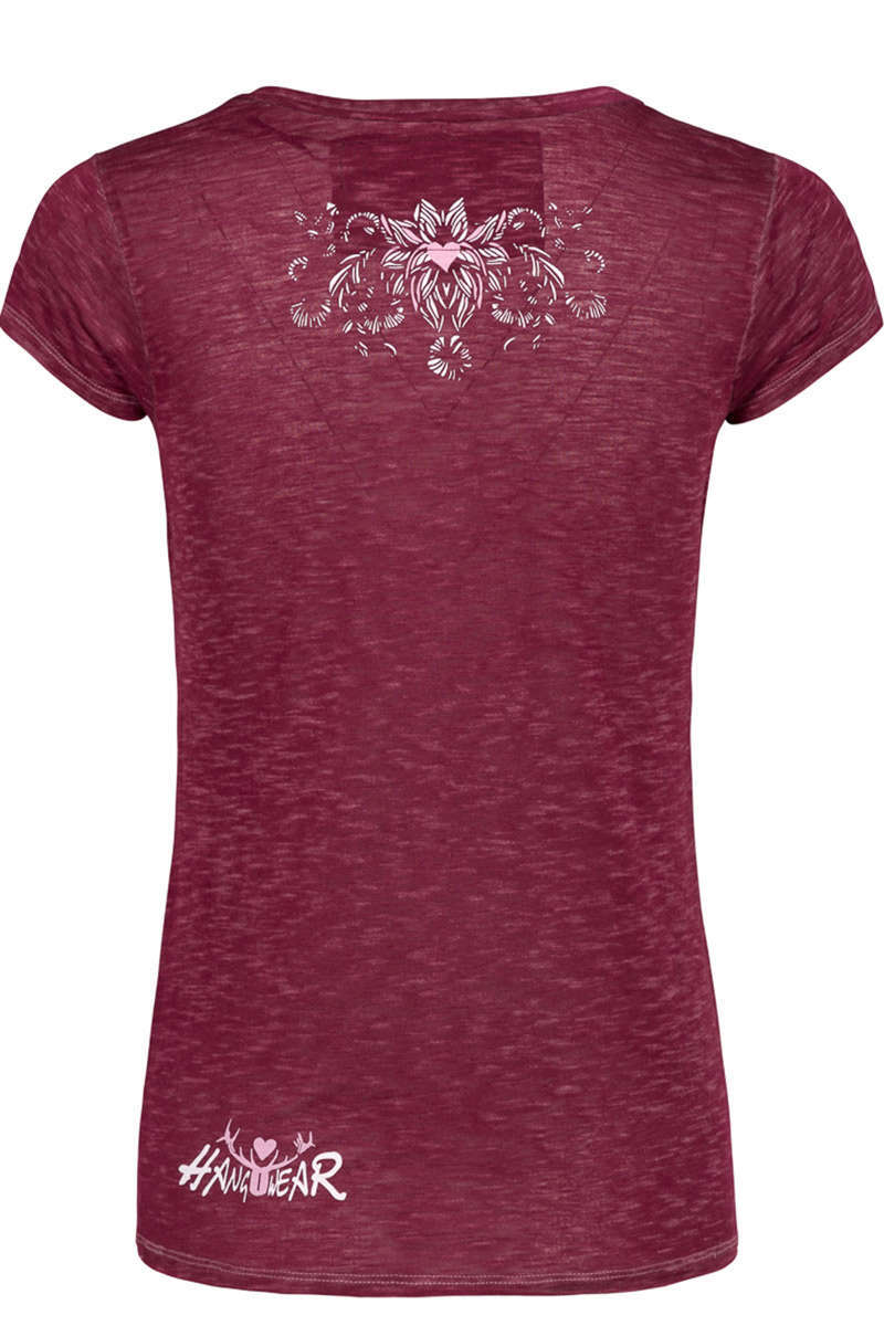 Damen Trachten-Shirt Trachten Queen weinrot Bild 2