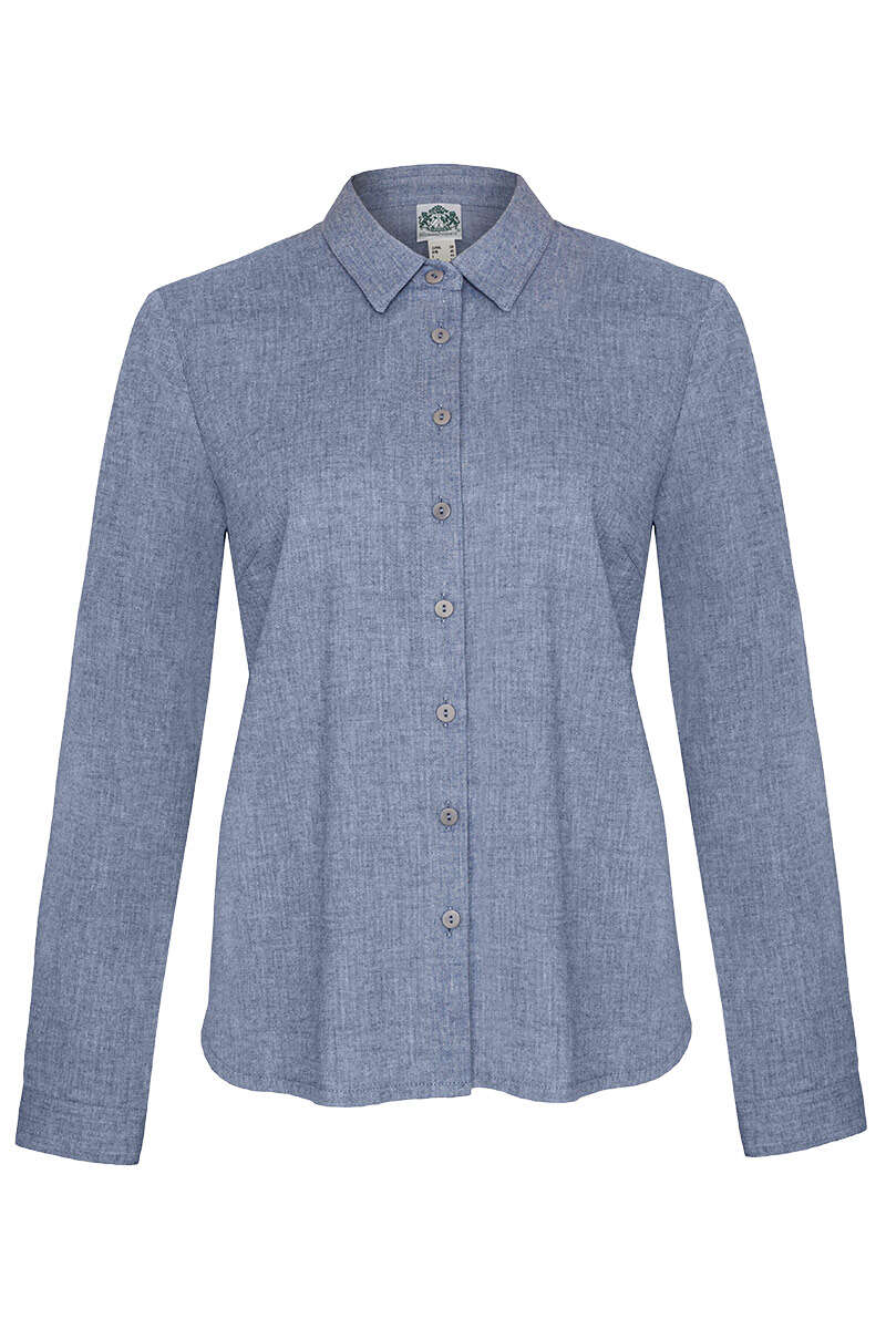 Damen Trachtenbluse langarm hellblau