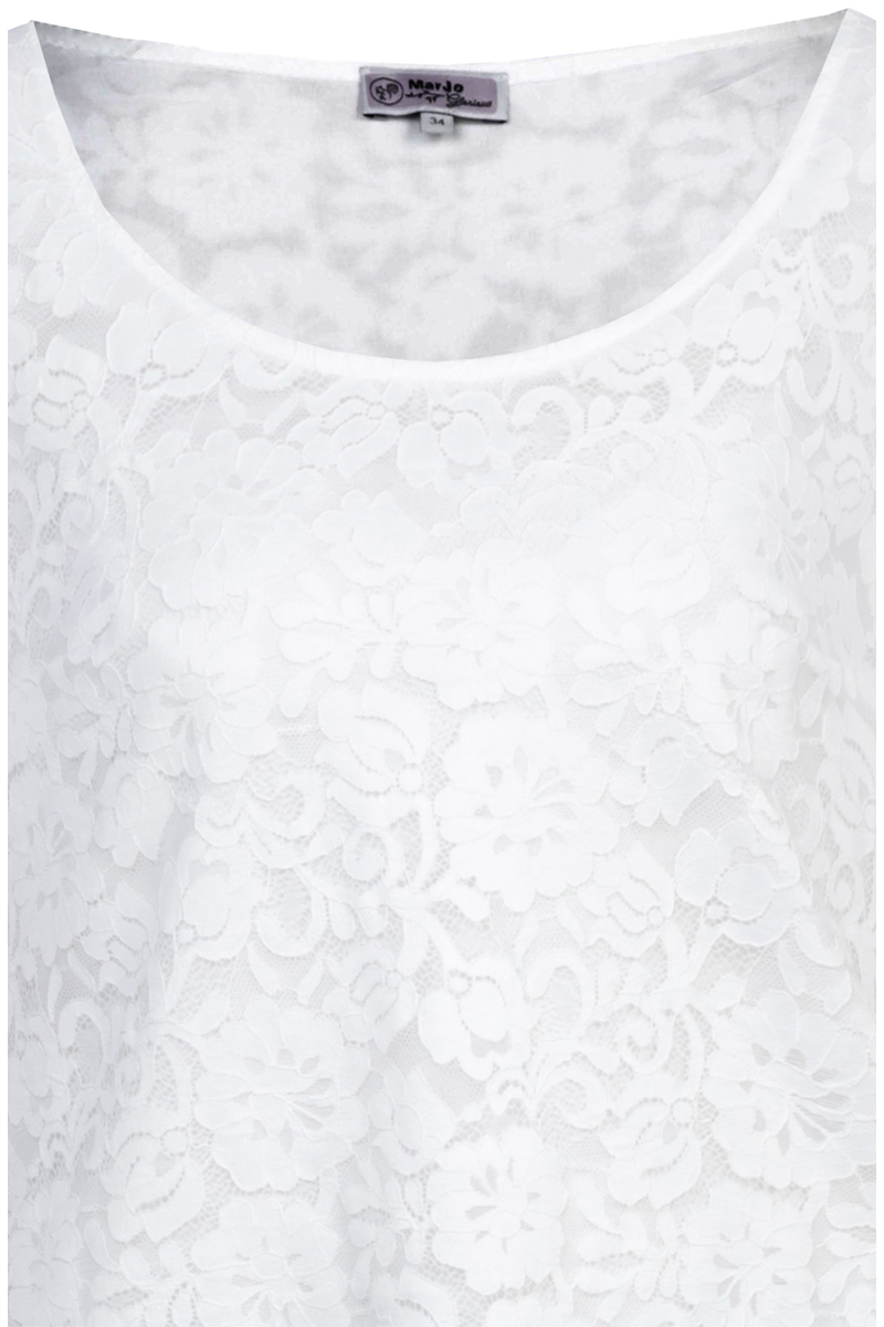 Trachtenbluse Blusenshirt mit Spitze und 3/4-Arm offwhite Bild 2