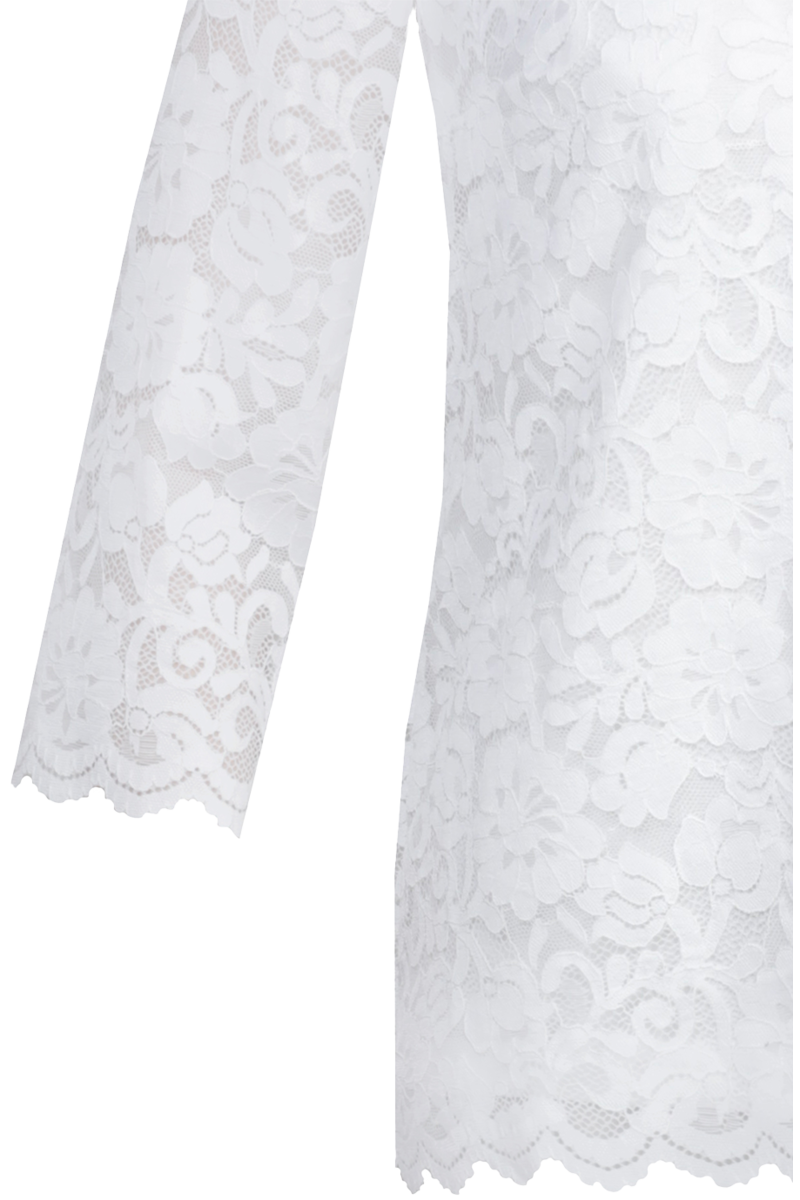 Trachtenbluse Blusenshirt mit Spitze und 3/4-Arm offwhite Bild 2