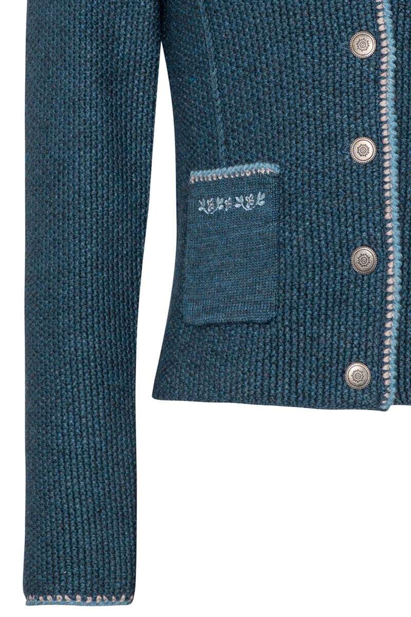 Damen Trachten Strickblazer Jeansblau Bild 2