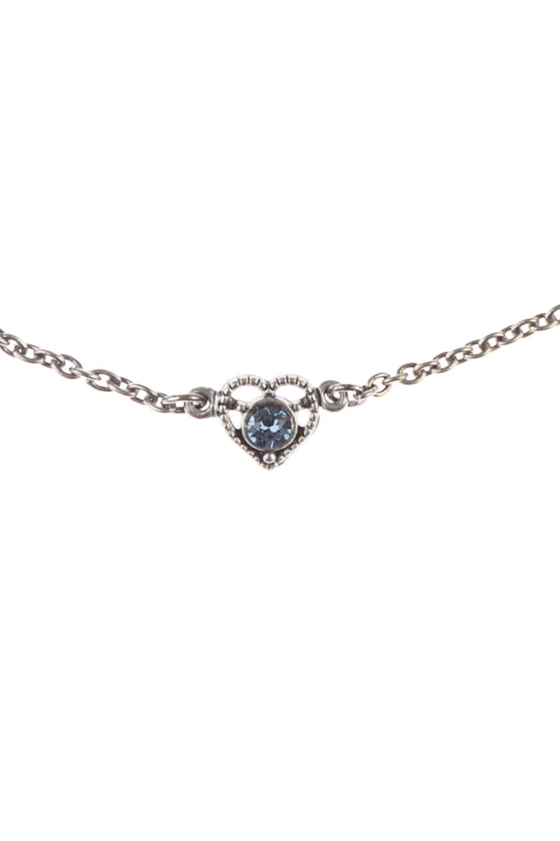 Damen Halskette mit Strass Herz blau Bild 2