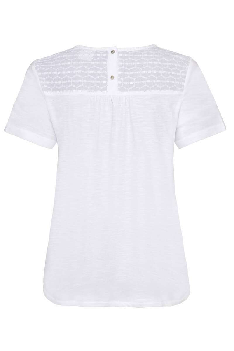 Damen T-Shirt mit Lochmusterung weiß Bild 2