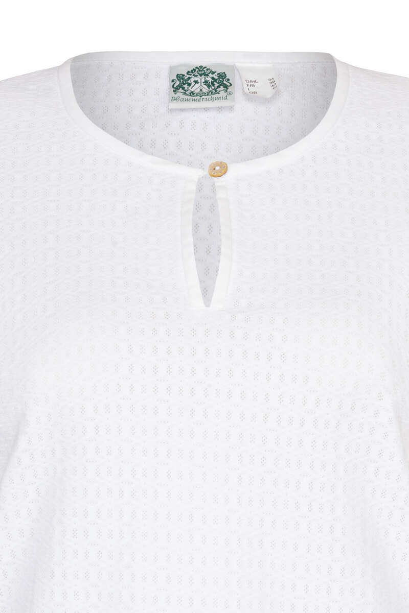 Damen Tarchten Blusen-Shirt Kurzarm weiß Bild 2