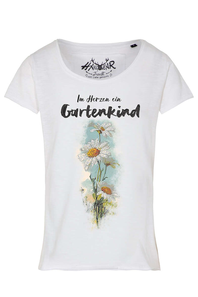 Damen Trachtenshirt 'Gartenkind' wei