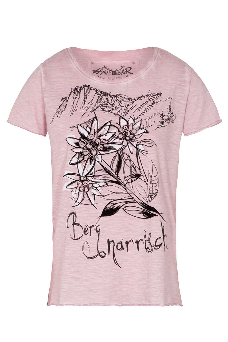 Damen T-Shirt 'Berg narrisch' rosa