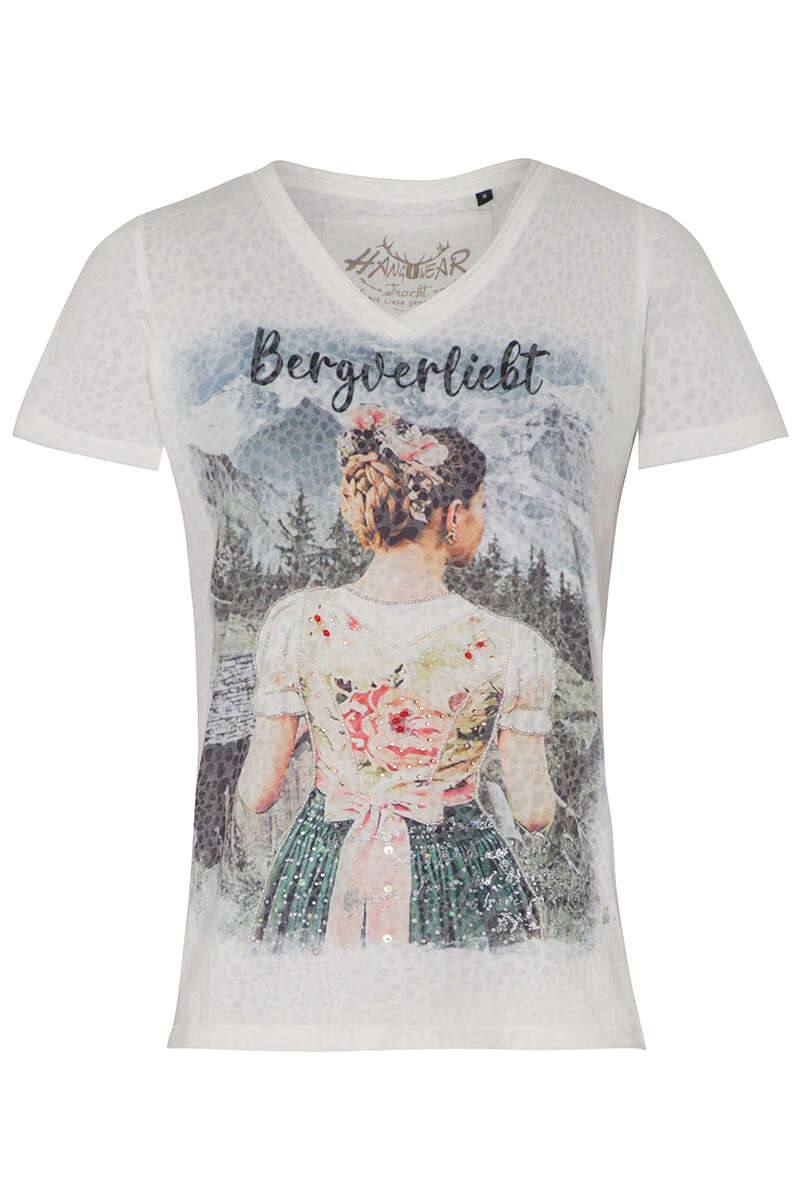 Damen T-Shirt 'Bergverliebt' wei