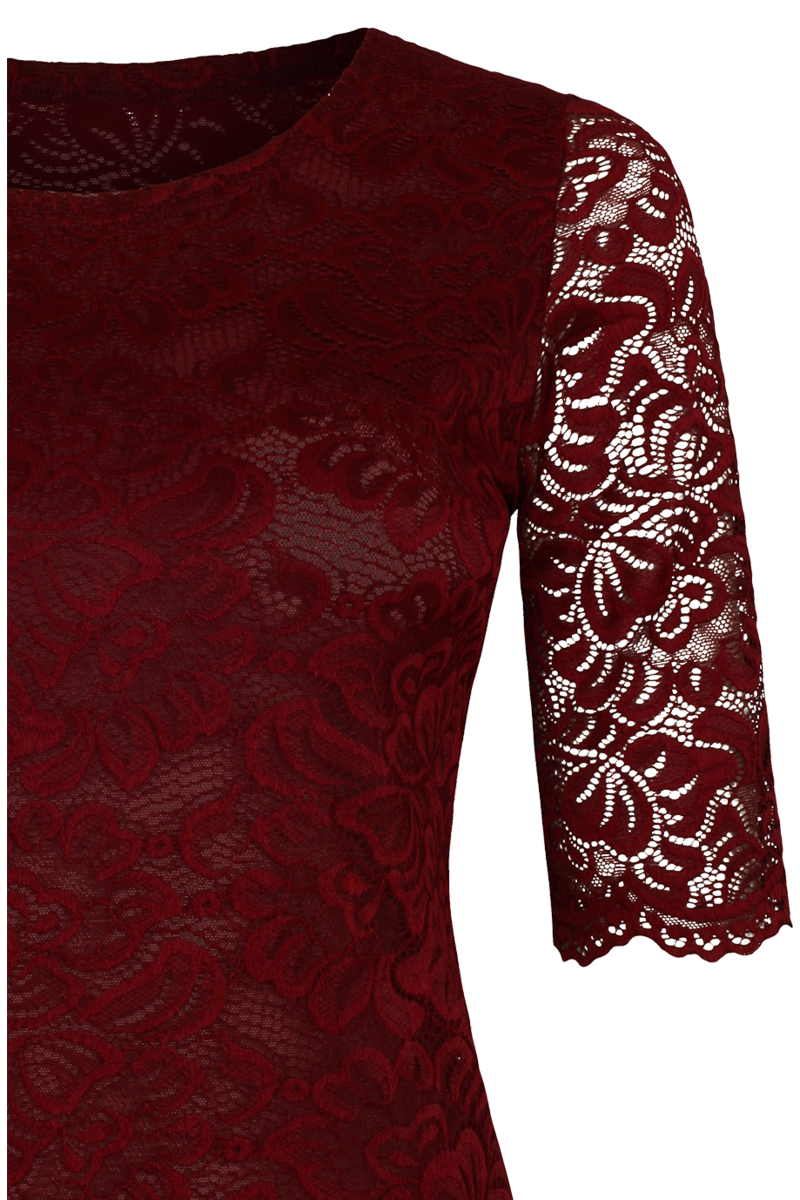 Damen Trachtenshirt aus Spitze beere Bild 2