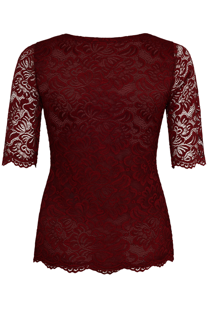 Damen Trachtenshirt aus Spitze beere Bild 2