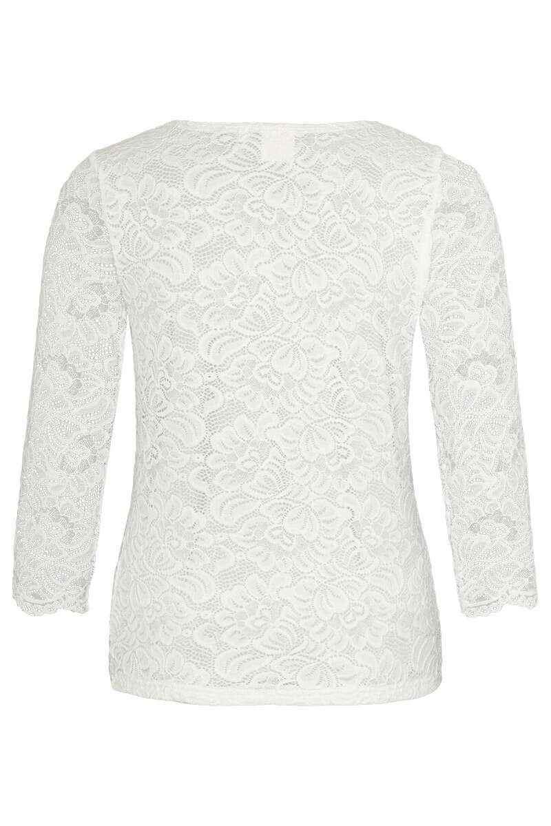 Trachtenshirt mit Spitze dreiviertelarm offwhite Bild 2