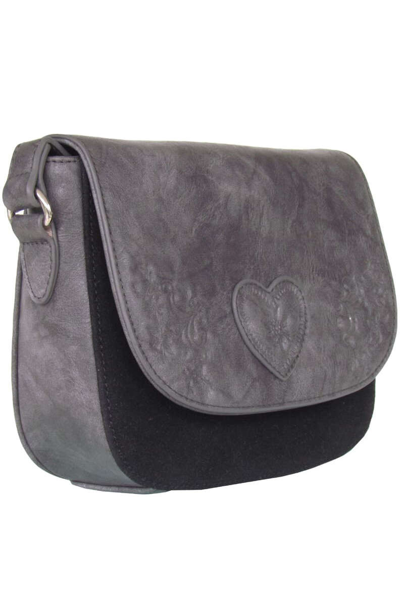 Damen Trachten-Handtasche Glattleder-Optik schwarz Bild 2