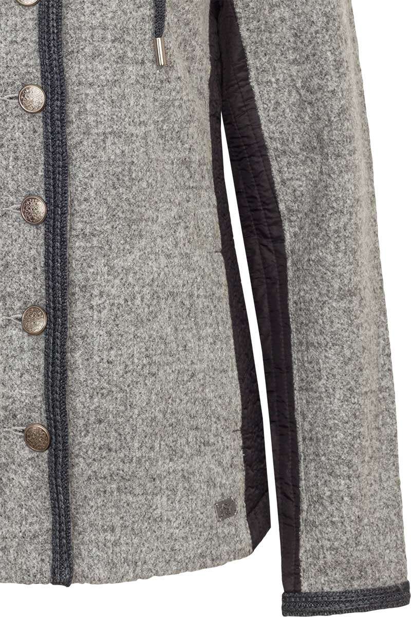 Damen Steppjacke mit Kapuze grau schwarz Bild 2