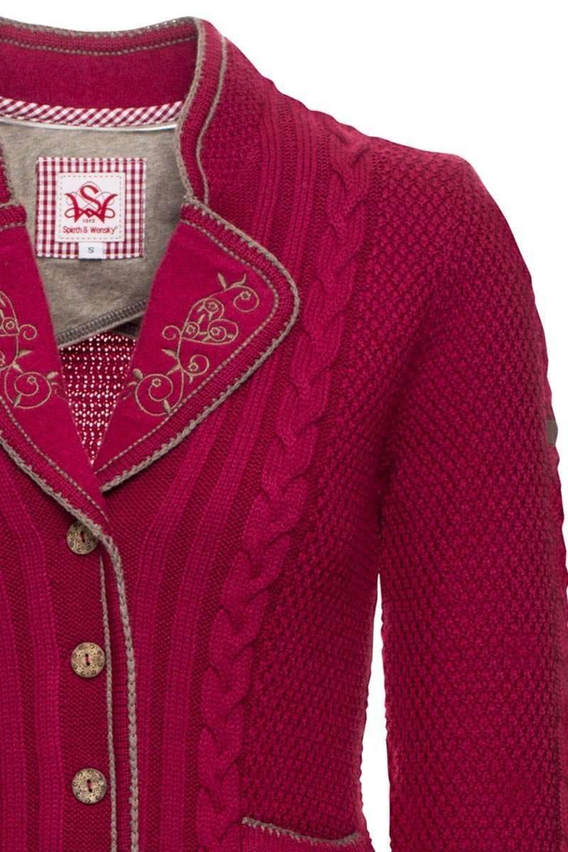 Damen Trachten Strickblazer rot Bild 2