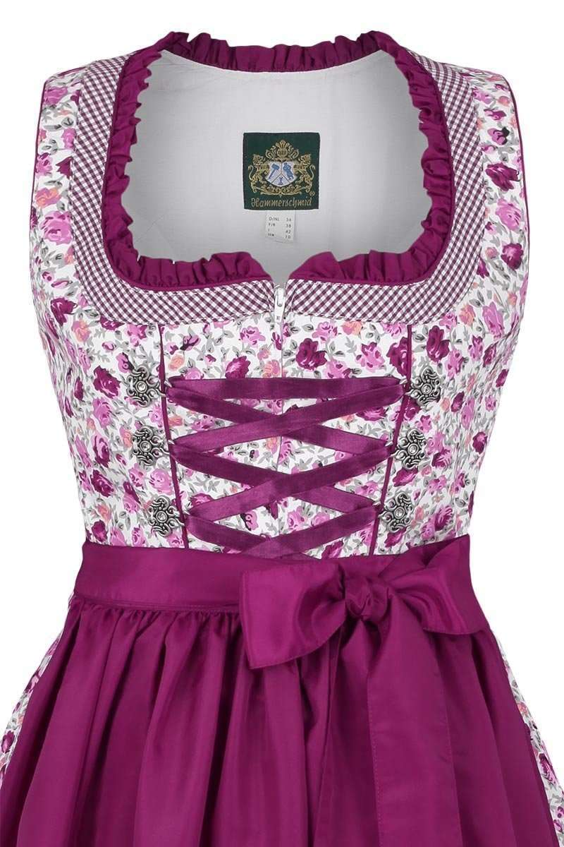 Dirndl mini Blumenprint beere Bild 2