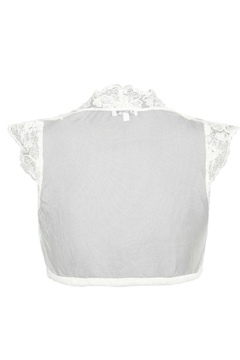 Dirndl-Spitzen-Bluse V-Ausschnitt offwhite Bild 2