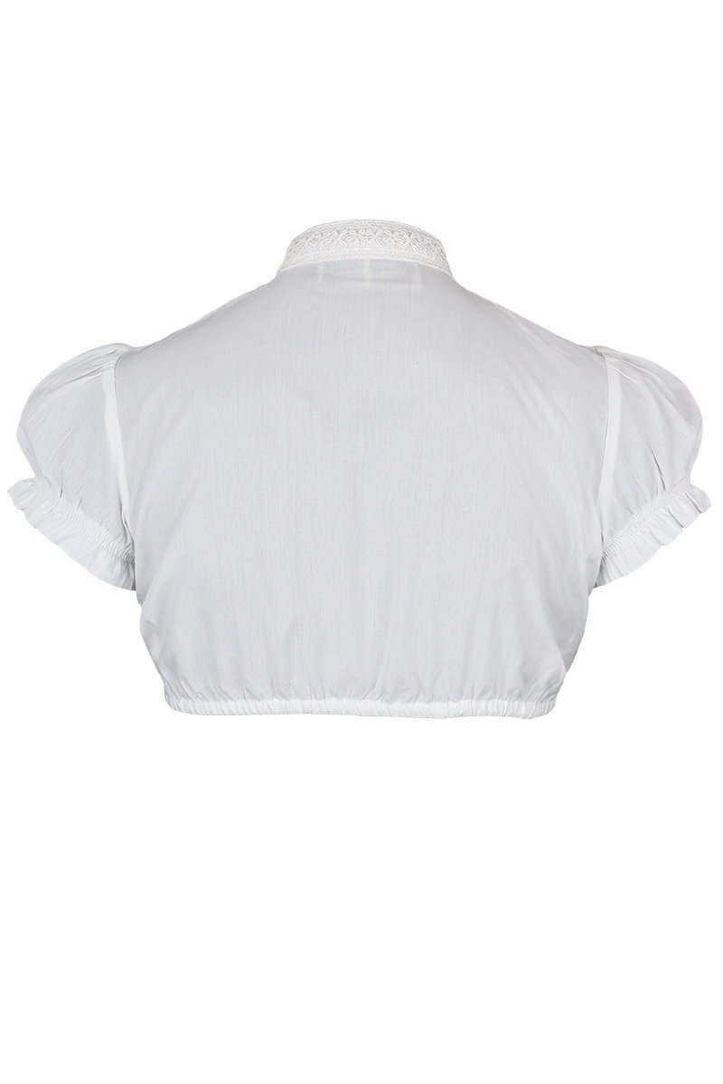 Dirndlbluse hochgeschlossen kurzer Arm weiss Bild 2