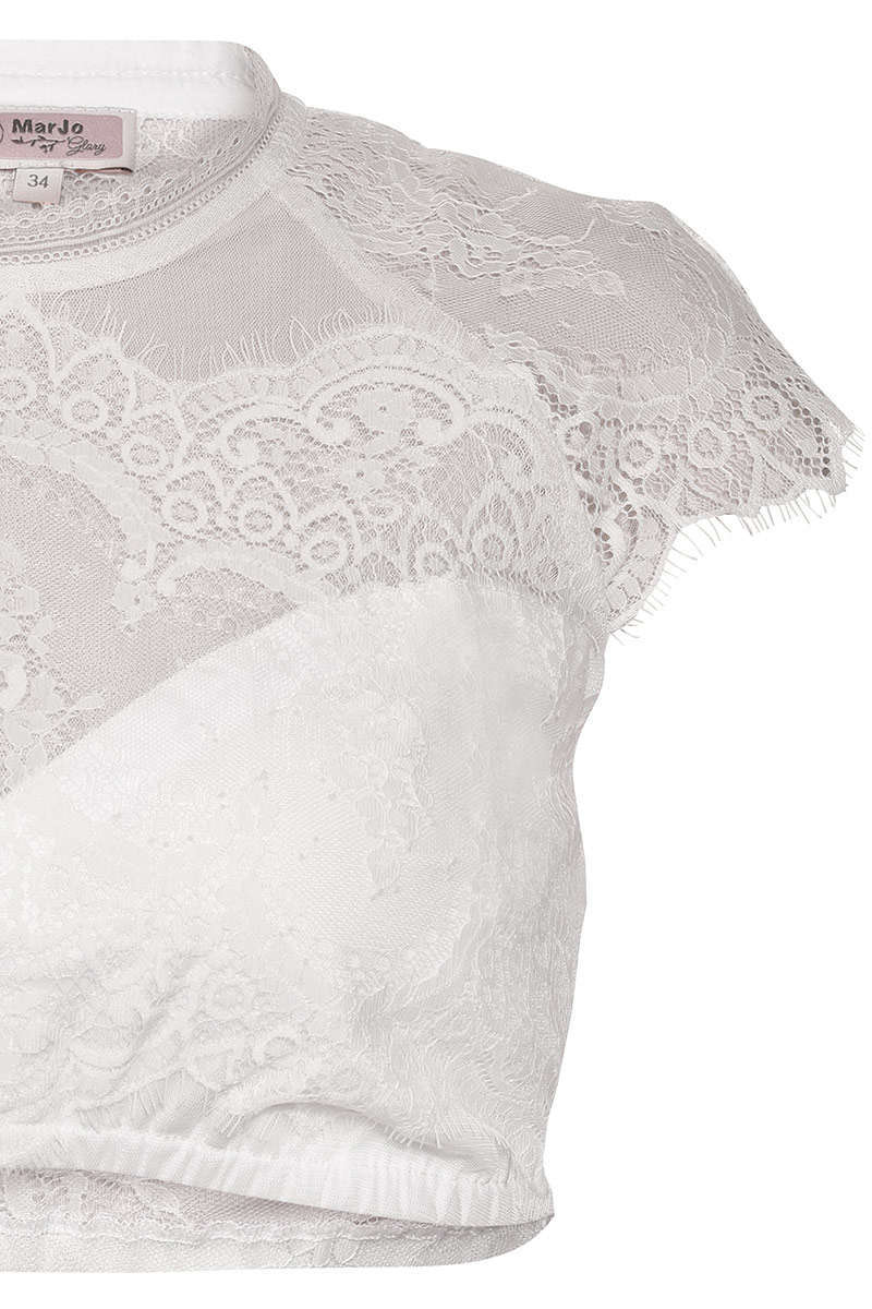 Dirndl-Spitzen-Bluse hochgeschlossen offwhite Bild 2