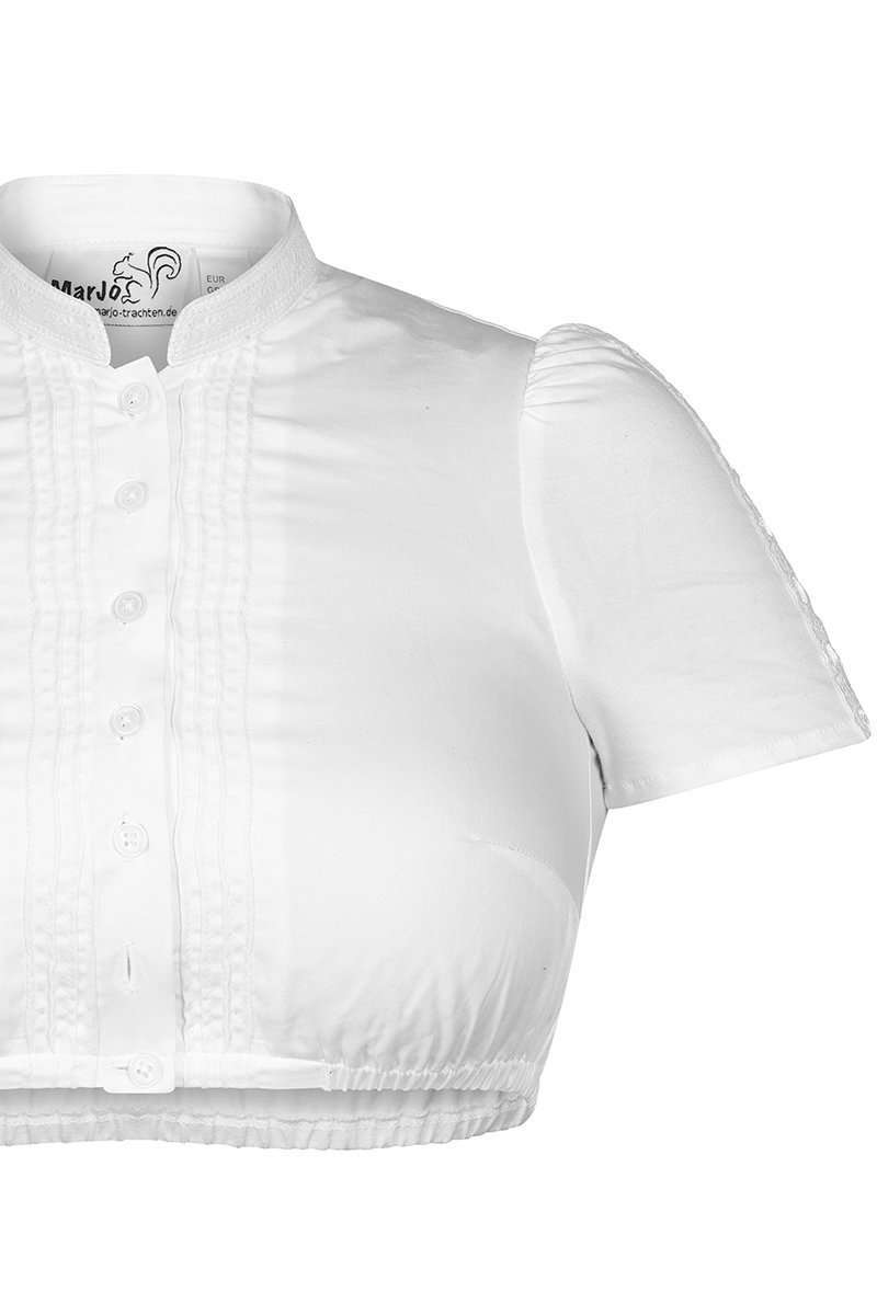 Baumwoll Dirndl Bluse hochgeschlossen weiss Bild 2