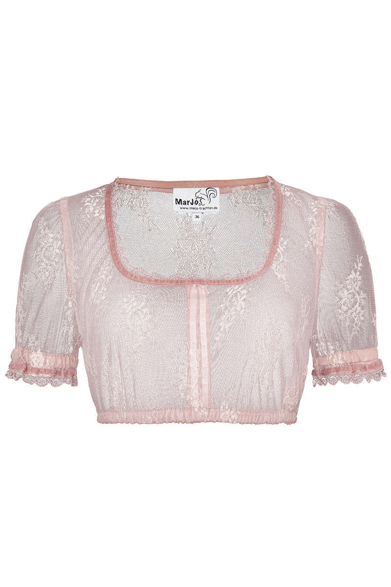 Spitzen-Dirndl Bluse transparent rosa