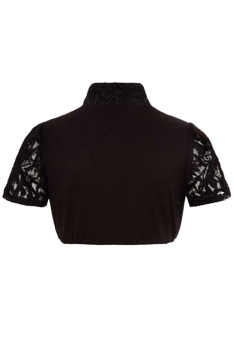 Dirndlbluse Schneewittchenkragen aus Spitze schwarz Bild 2
