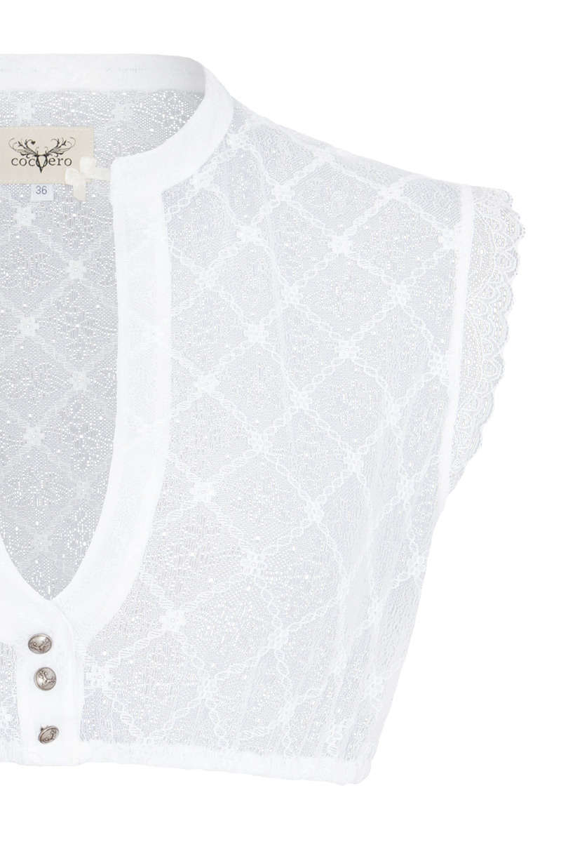 Dirndl-Spitzen-Bluse ohne Arm weiß Bild 2