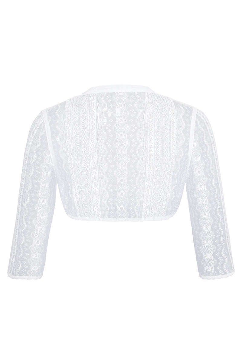 Dirndl-Spitzen-Bluse Dreiviertelarm wei Bild 2