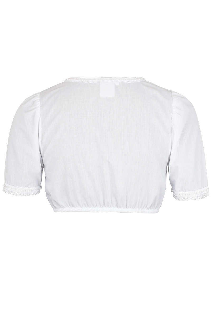 Dirndl Bluse mit Perlenstickerei wei Bild 2