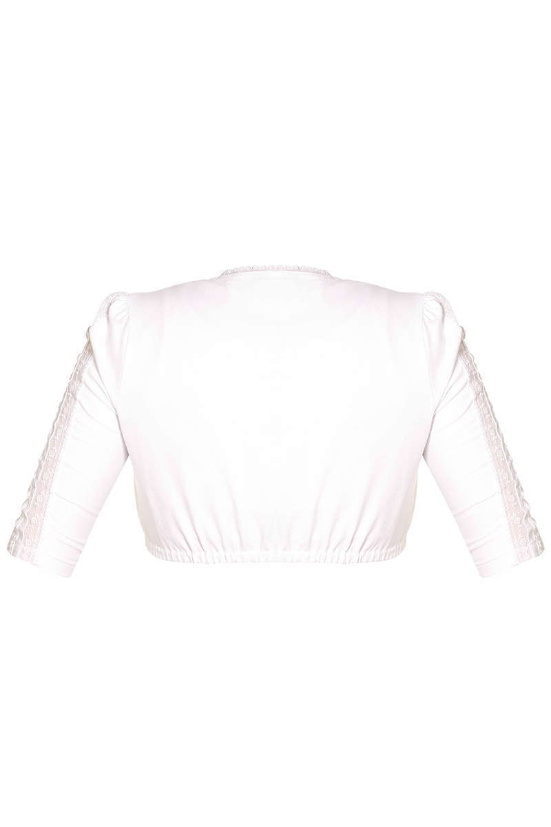 Dirndl Bluse V-Ausschnitt 3/4 Arm wei Bild 2