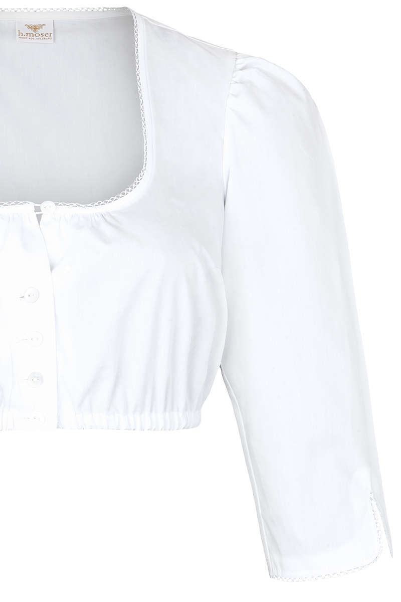 Dirndl-Bluse mit 3/4 Arm und rundem Ausschnitt weiss Bild 2