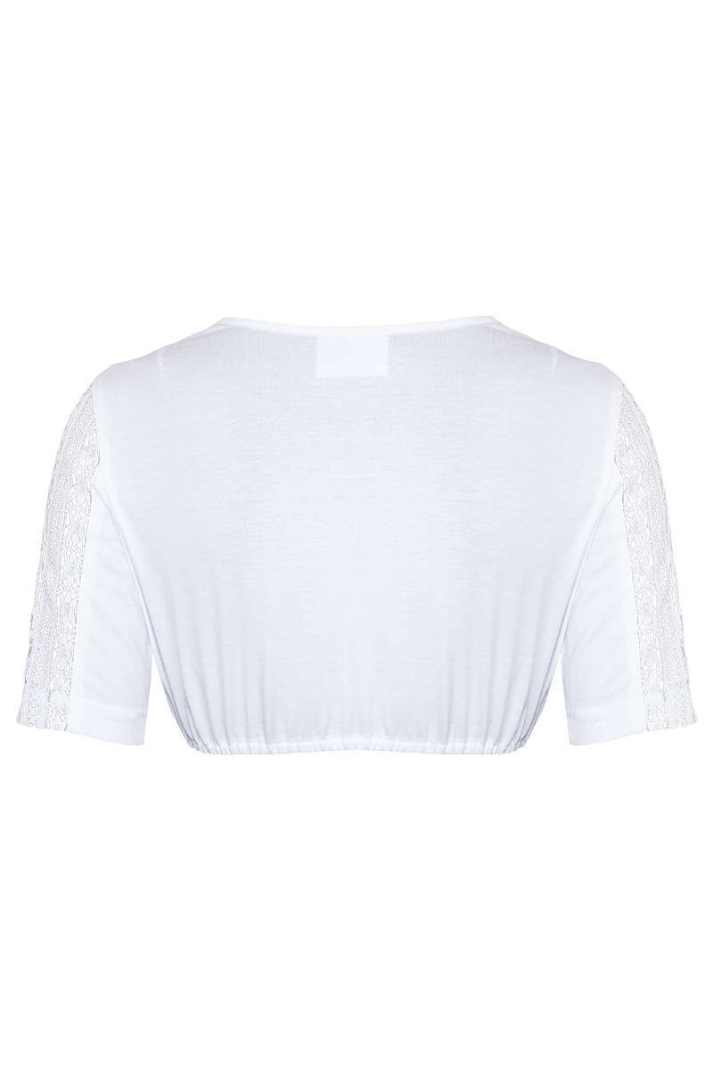 Dirndlbluse mit Stretch-Rcken halbarm weiss Bild 2
