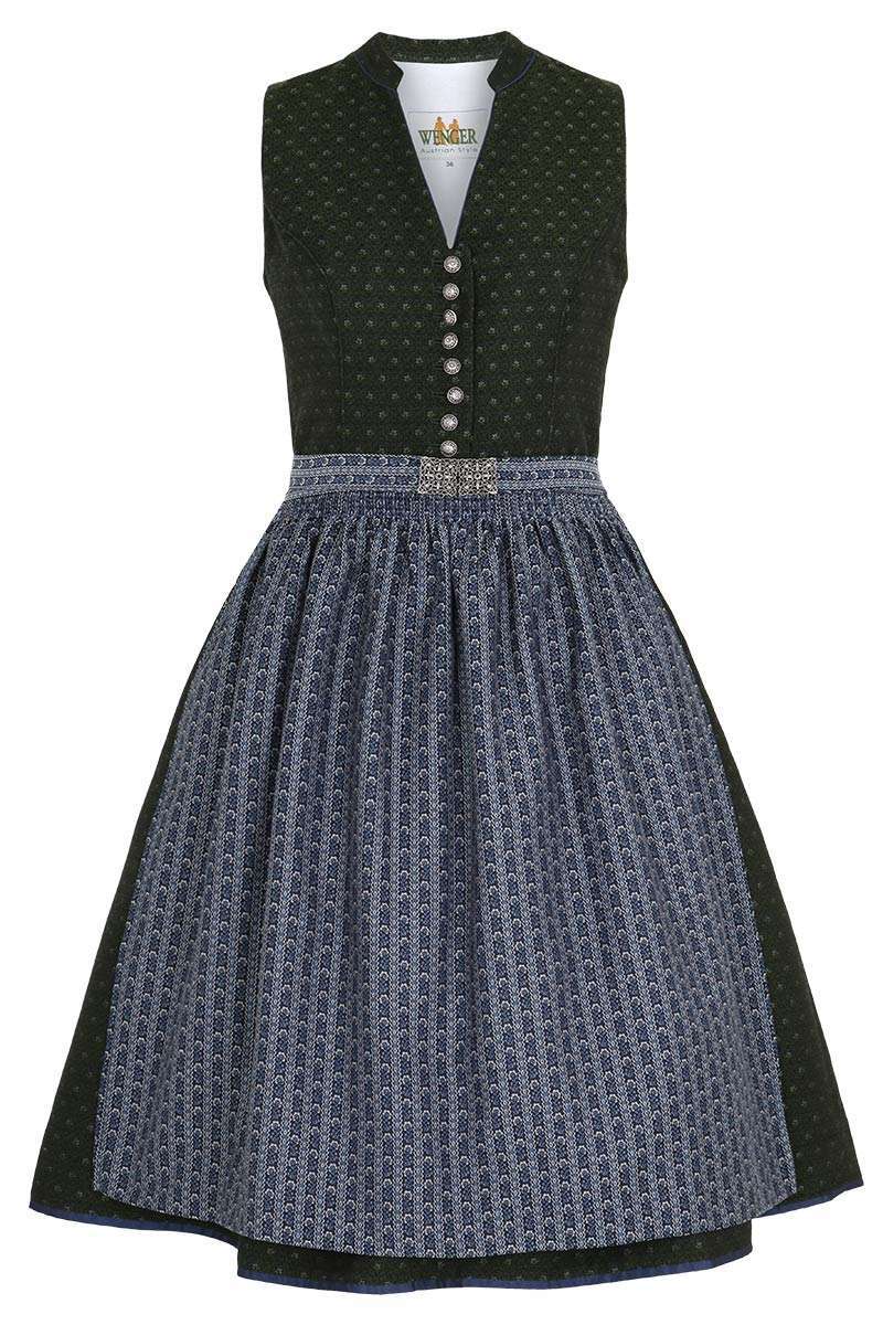 Midi Dirndl hochgeschlossen grn blau