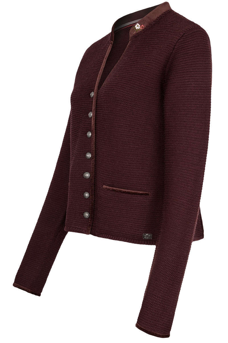 Damen Trachten Strickjacke burgund Bild 2