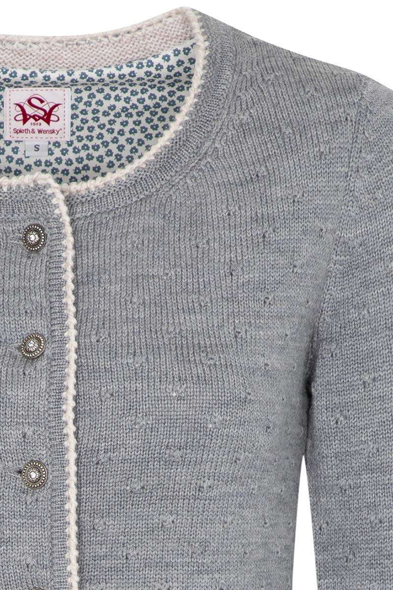 Damen Trachten Strickjacke hellgrau Bild 2