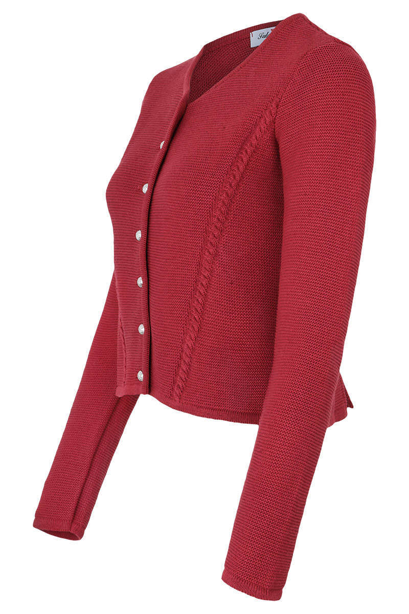 Dirndl-Jacke kurz mit Zopf rot Bild 2